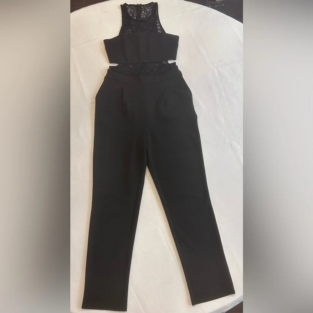 EXPRESS Y2K Women’s Sleeveless Lace Jumpsuit, Size 2 - Picture 1 of 6